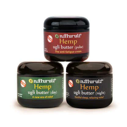 Naturulz Ugli Butter 3-Piece Bundle: Day, Night & Pulse Topicals