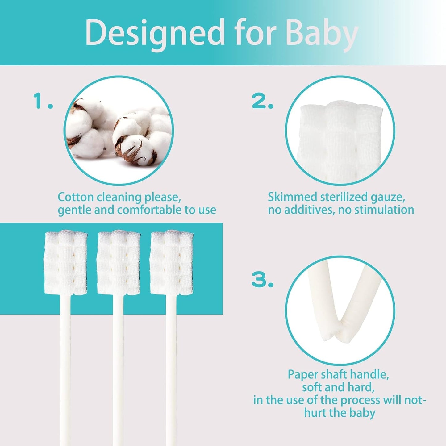 UHFi Baby Toothbrush Kit – 30Pcs + 2 Free Finger Brushes (Clay/Ivory) for 0-36 Months