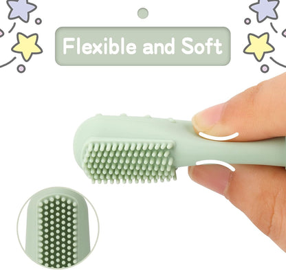 uhfi Baby Toothbrush Kit – 30Pcs + 2 Finger Toothbrushes, Clay/Mint (0-36 Months)