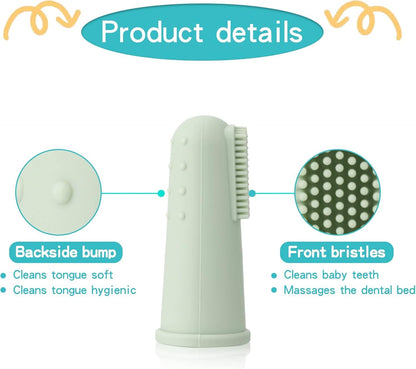 uhfi Baby Toothbrush Kit – 30Pcs + 2 Finger Toothbrushes, Clay/Mint (0-36 Months)