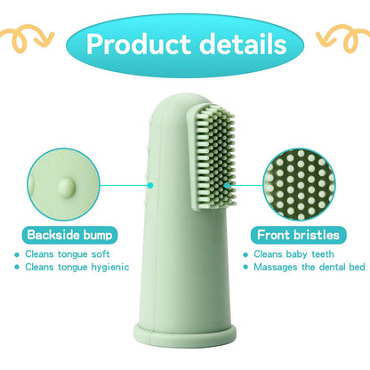 UHFi Baby Finger Toothbrush Kit – Oral Cleaner for 0-36 Months, Clay/Mint + 30pcs