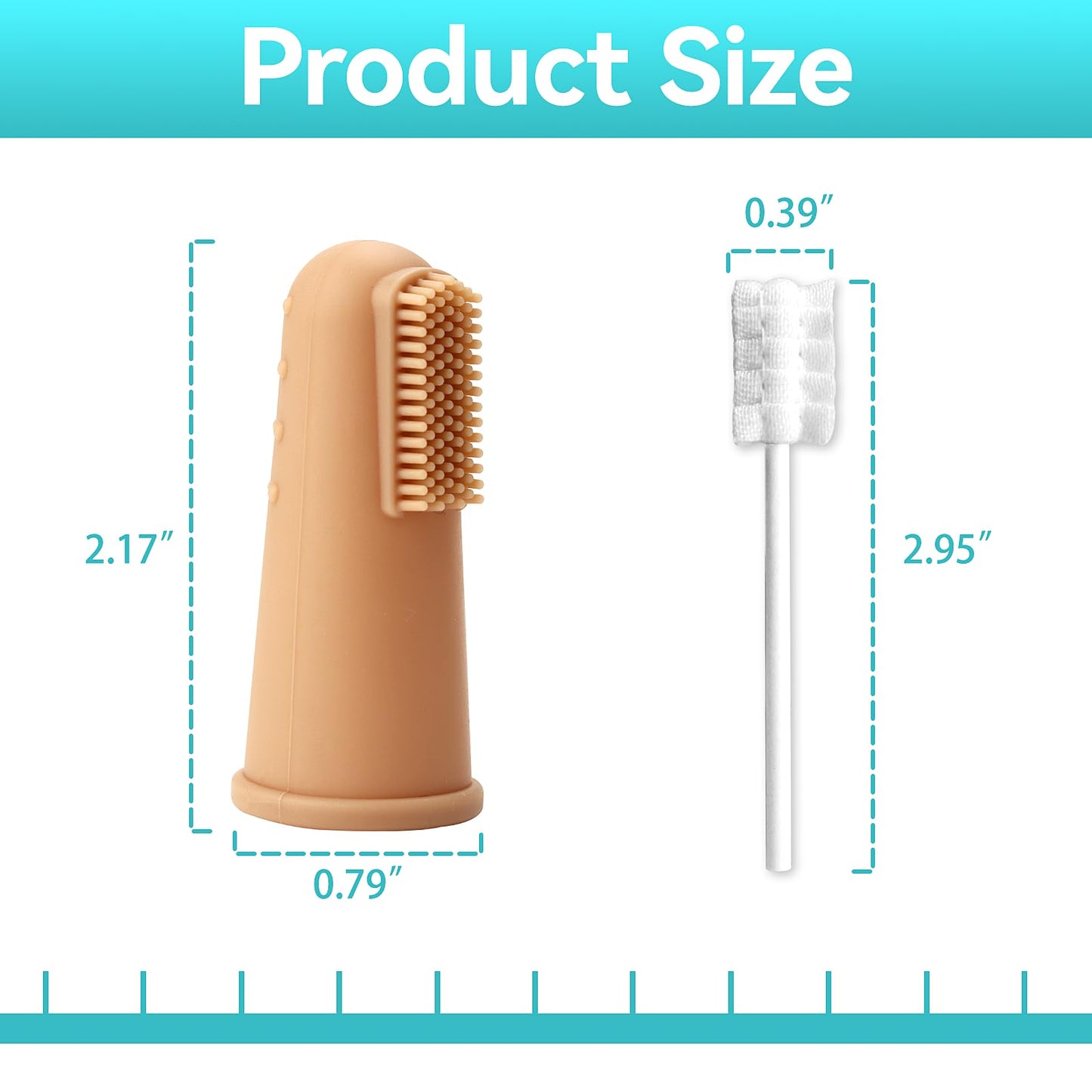 UHFi Baby Finger Toothbrush Kit – Oral Cleaner for 0-36 Months, Clay/Mint + 30pcs