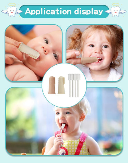 UHFi Baby Toothbrush Kit – 30Pcs + 2 Free Finger Brushes (Clay/Ivory) for 0-36 Months