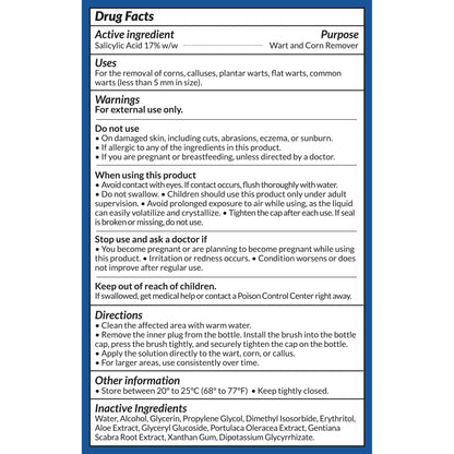 Uikeaft Wart Corn Callus Remover for Feet | Extra Strength Salicylic Acid Liquid 0.5oz (Unscented)