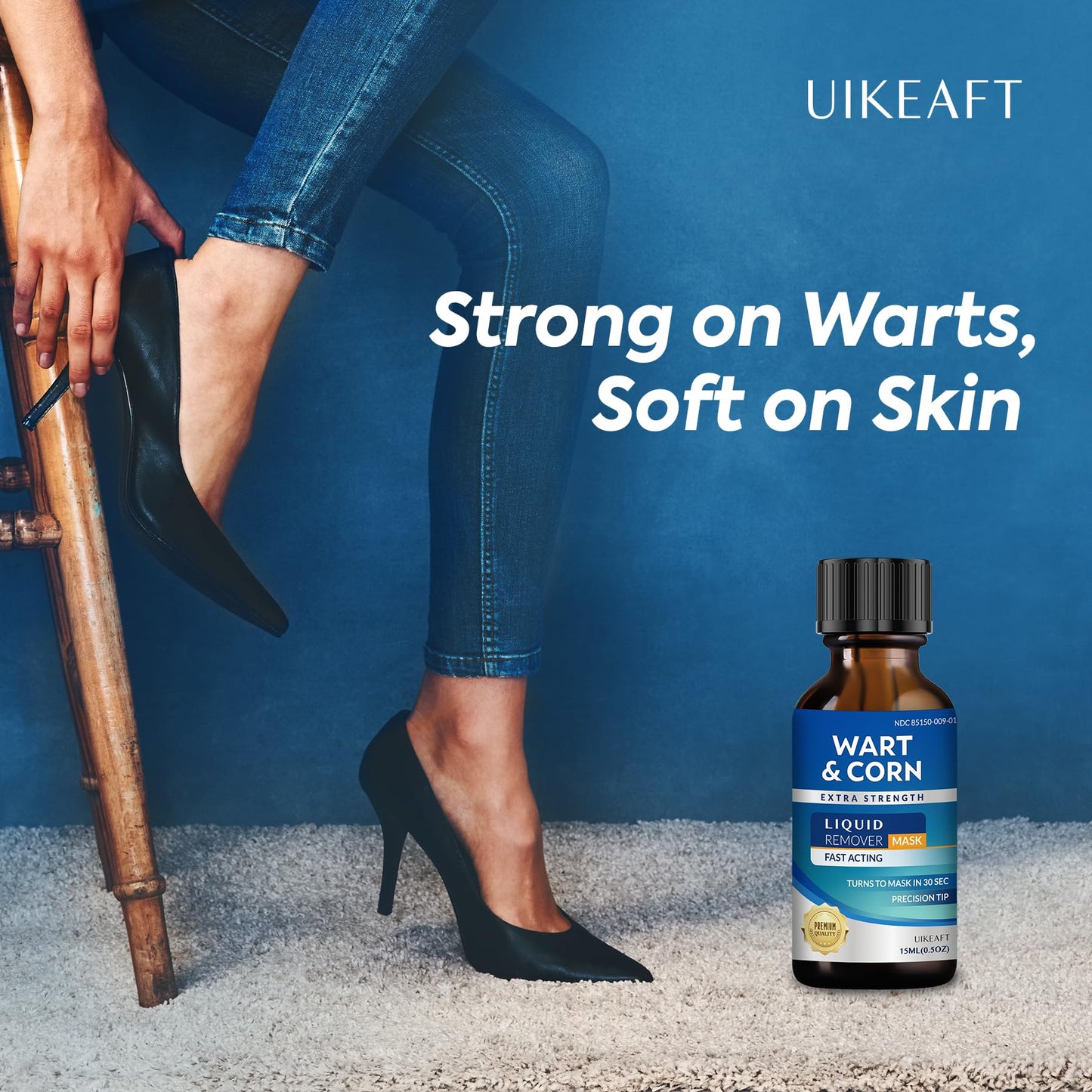 Uikeaft Wart Corn Callus Remover for Feet | Extra Strength Salicylic Acid Liquid 0.5oz (Unscented)