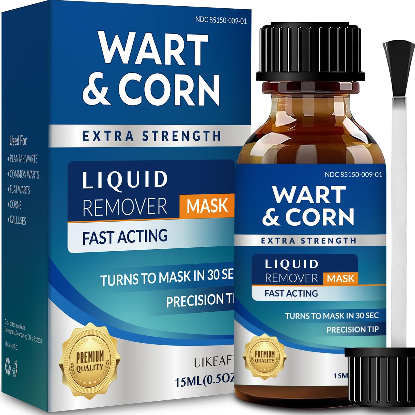 Uikeaft Wart Corn Callus Remover for Feet | Extra Strength Salicylic Acid Liquid 0.5oz (Unscented)
