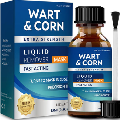 Uikeaft Wart Corn Callus Remover for Feet | Extra Strength Salicylic Acid Liquid 0.5oz (Unscented)