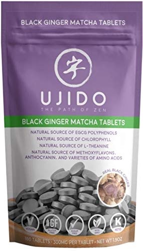 Ujido Black Ginger Matcha Tablets – 180 Count | Japanese Matcha