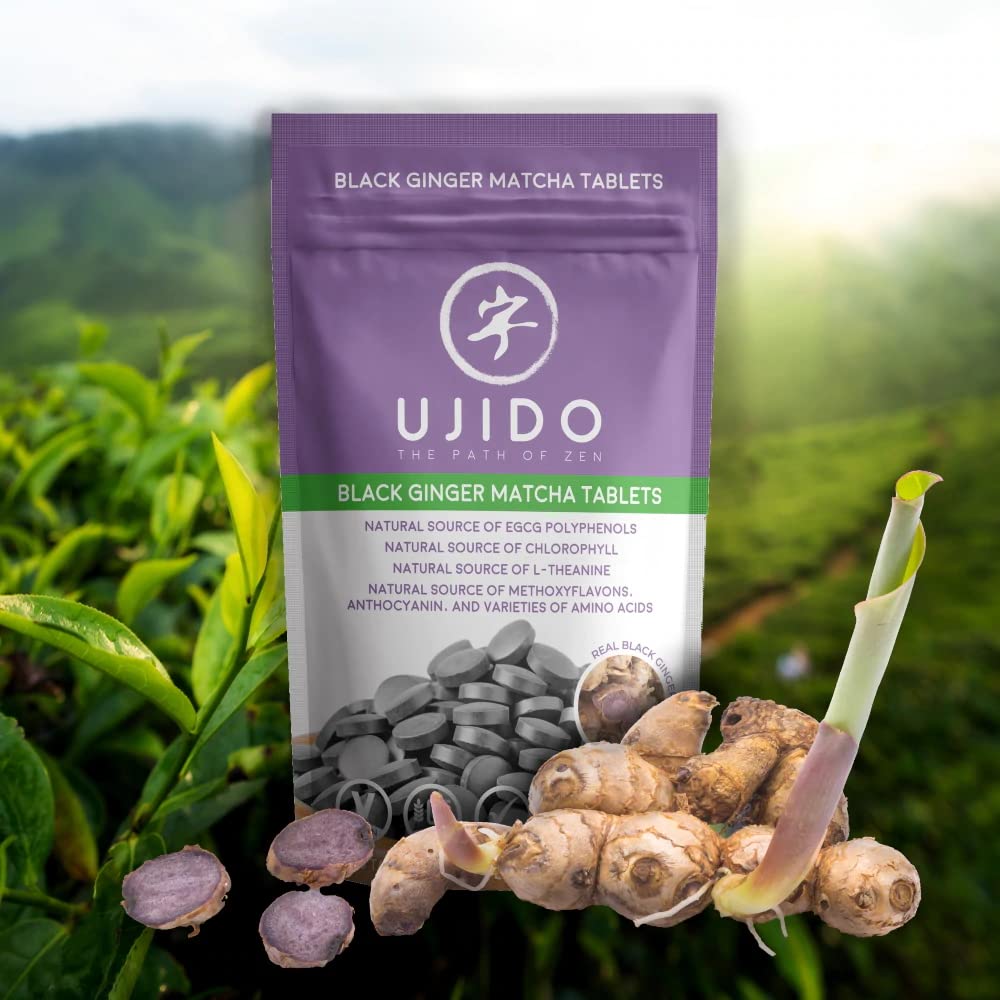 Ujido Black Ginger Matcha Tablets – 180 Count | Japanese Matcha