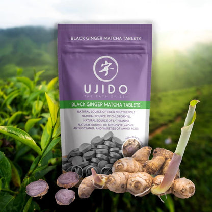 Ujido Black Ginger Matcha Tablets – 180 Count | Japanese Matcha