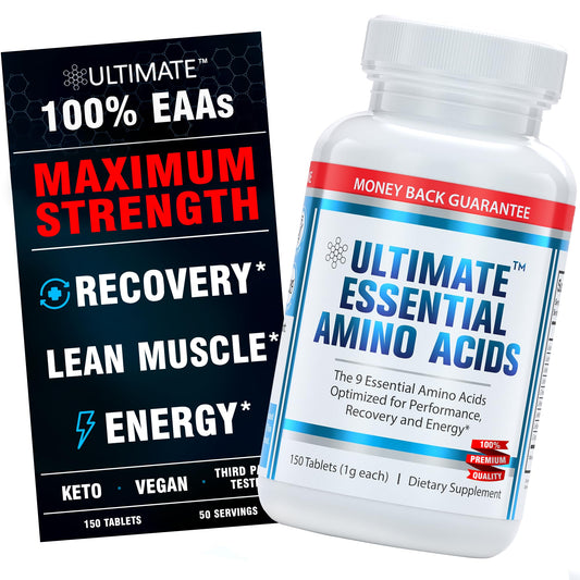 Ultimate 100% Essential Amino Acids for Cutting & Workouts | 9 EAAs, 40% Leucine, Keto & Vegetarian Tablets (150) BritishVita | Premium UK Vitamins & Wellness Supplements