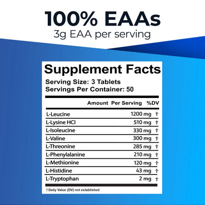 Ultimate 100% Essential Amino Acids for Cutting & Workouts | 9 EAAs, 40% Leucine, Keto & Vegetarian Tablets (150) BritishVita | Premium UK Vitamins & Wellness Supplements