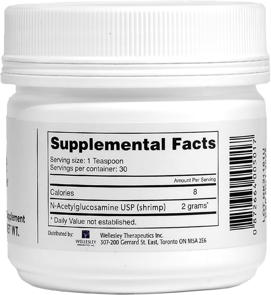 Ultimate Glucosamine Wellesley Therapeutics Inc, Mobility & Comfort, Long Term Joint Maintenance, Non-GMO, Gluten-Free, Dairy-Free, 60g, 30 Servings