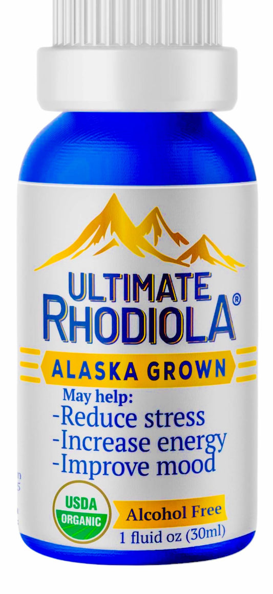 Ultimate Rhodiola® Alaska Grown, Alcohol Free, Certified Organic Rhodiola rosea Tincture, CO2 extracted, Reduce Stress, Improve Energy and Mood, Adaptogen, Nootropic, 3rd Party Tested BritishVita | Premium UK Vitamins & Wellness Supplements