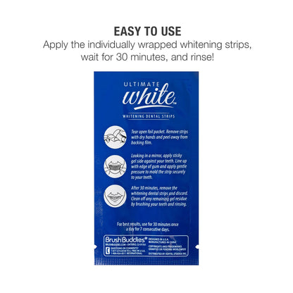 Ultimate White Teeth Whitening Strips – 6-Pack Coconut Oil Formula | Teeth Whitening Kit