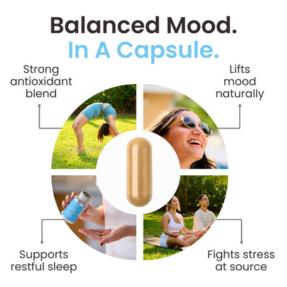 Ultisana Stamina Antioxidant & Stress Relief Supplement | for Enhanced Mood, Boost Energy, Immune & Sleep Support | Vitamin B12 & B6, Ashwagandha, Turmeric, 5-HTP & More | Non-GMO, 60 Capsules