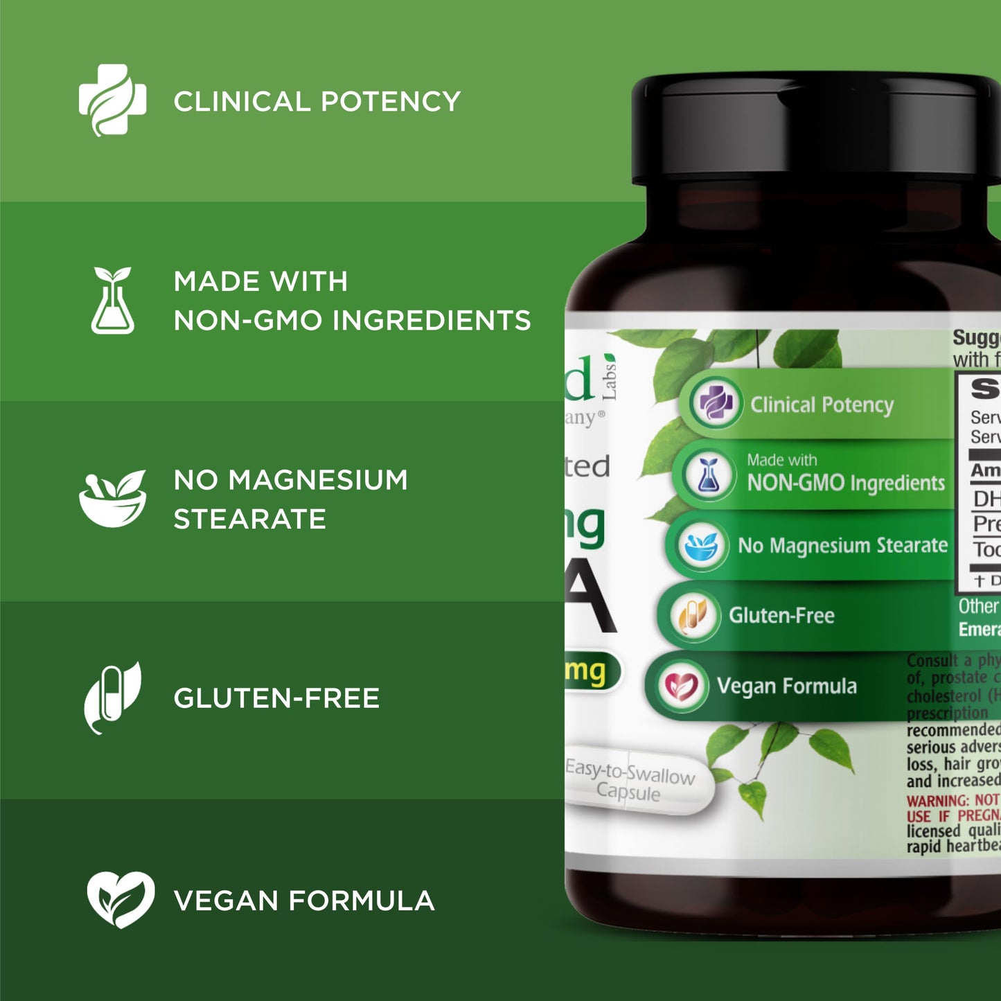 Ultra Botanicals Emerald Labs DHEA 25mg – Adrenal Support, Gluten-Free, 60 Veg Capsules