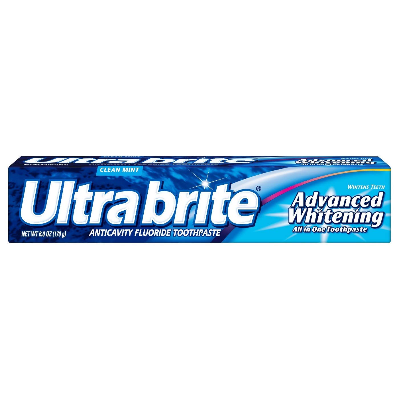 Ultra brite Advanced Whitening Toothpaste Clean Mint - 6 oz (Pack of 2) | Whitening & Fresh Breath