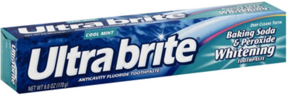 UltraBrite Baking Soda & Peroxide Whitening Toothpaste – Cool Mint, 6 oz (Pack of 8)