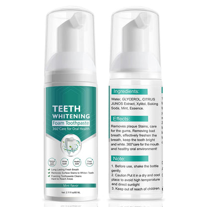 Teeth Whitening Toothpaste 2-Pack – Foam Whitening for Deep Cleaning & Stain Removal
