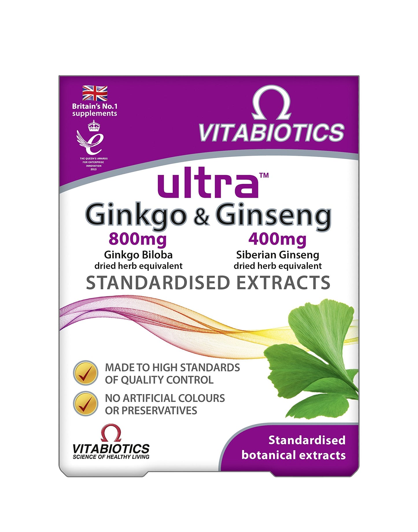 Ultra Ginkgo and Ginseng Tablets - Pack of 60 | Brain & Energy Support