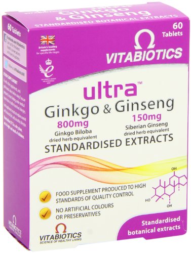 Ultra Ginkgo and Ginseng Tablets - Pack of 60 | Brain & Energy Support