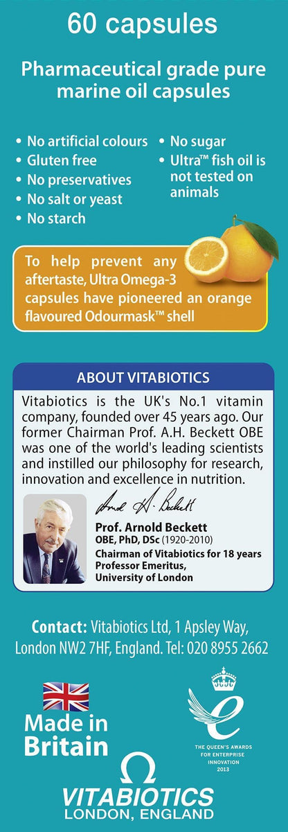 Ultra Omega 3 High Potency 60 Caps - Premium Fish Oil Supplement