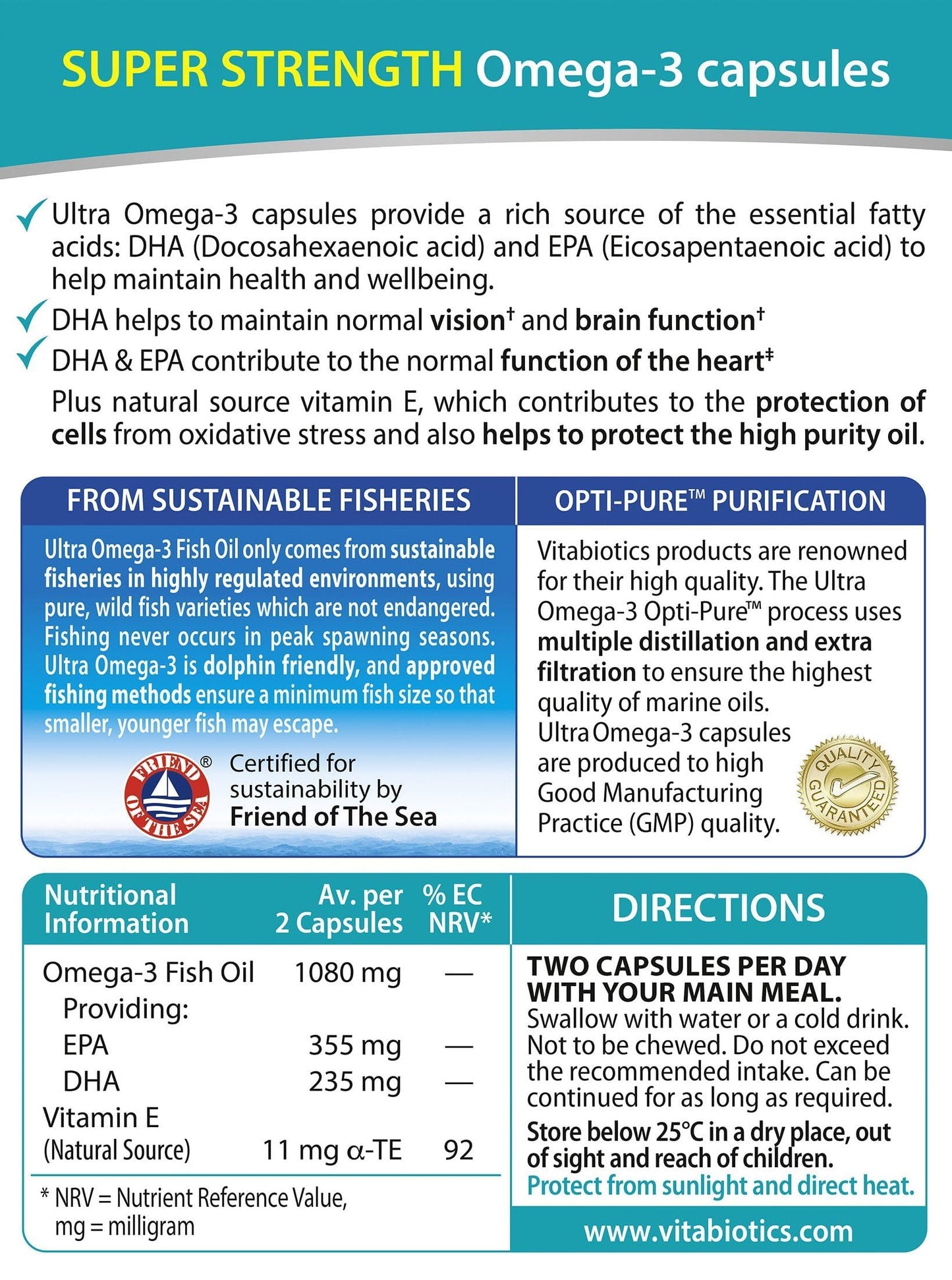 Ultra Omega 3 High Potency 60 Caps - Premium Fish Oil Supplement