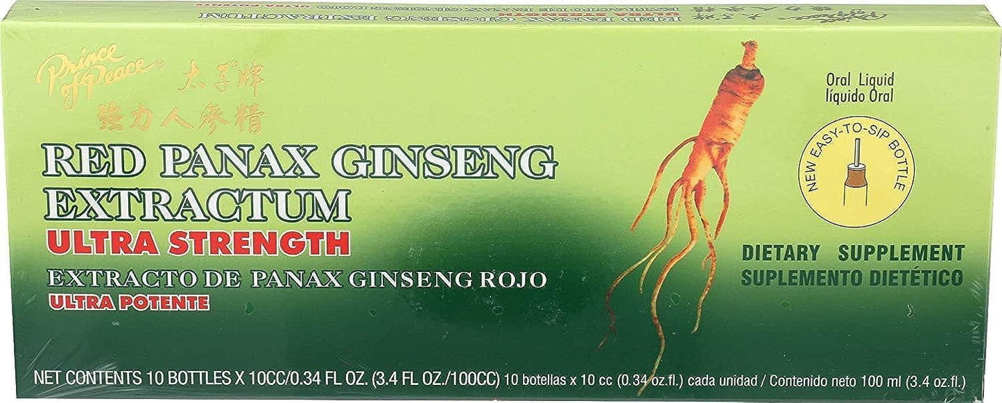 Ultra Strength Red Panax Ginseng Extract – Prince of Peace, 30 Bottles x 10cc, Pack of 3