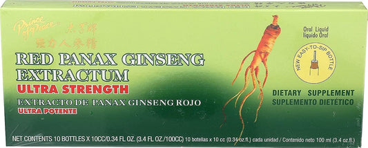 Ultra Strength Red Panax Ginseng Extract – Prince of Peace, 30 Bottles x 10cc, Pack of 3 BritishVita | Premium UK Vitamins & Wellness Supplements