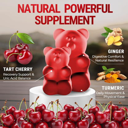 Ultra Strength Tart Cherry Gummies with Turmeric & Ginger | Uric Acid Support