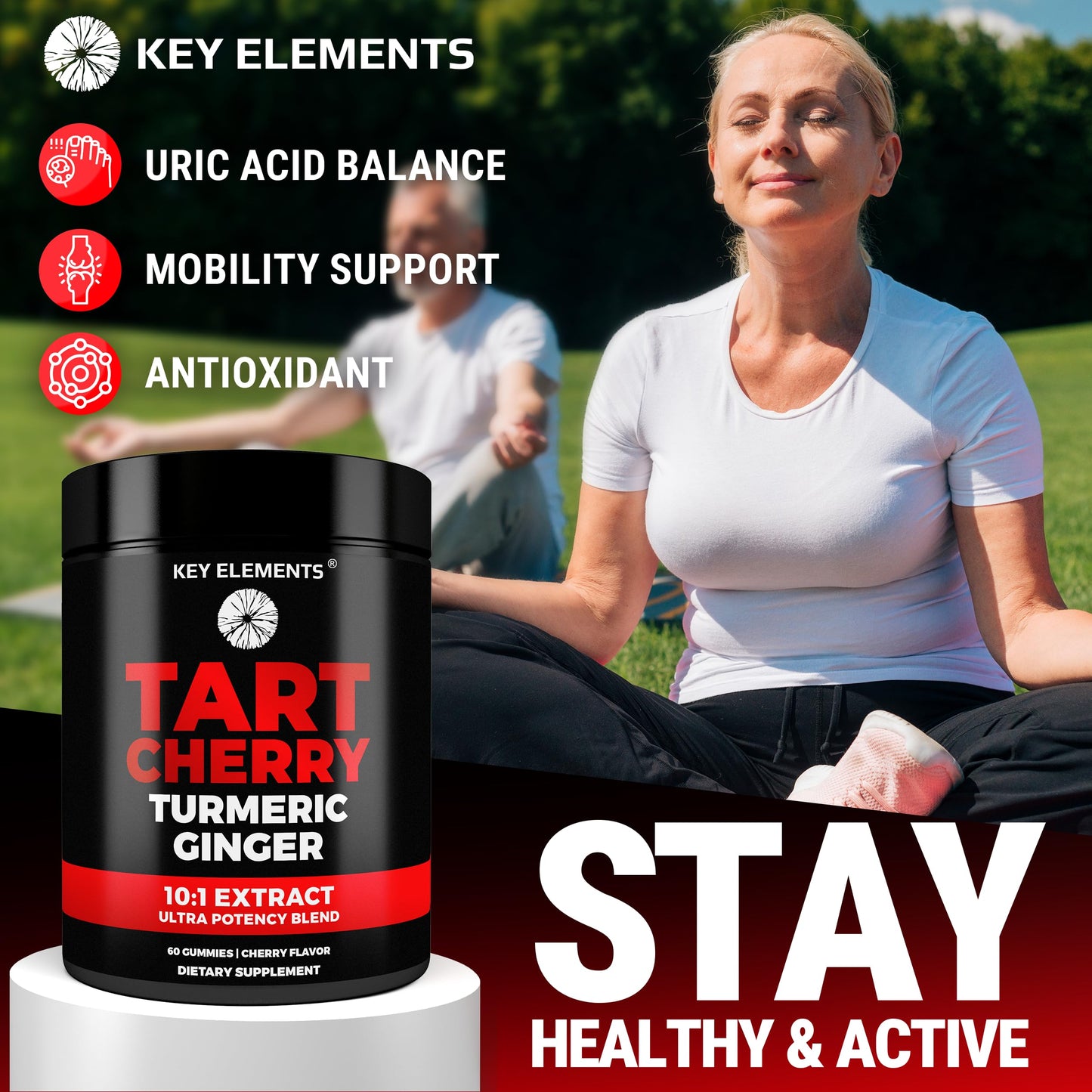 Ultra Strength Tart Cherry Gummies with Turmeric & Ginger | Uric Acid Support