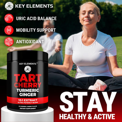 Ultra Strength Tart Cherry Gummies with Turmeric & Ginger | Uric Acid Support