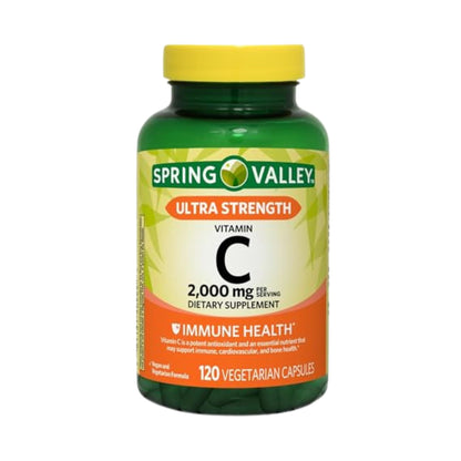 Ultra Strength Vitamin C 2000mg - 120 Capsules | Vegan Dietary Supplement