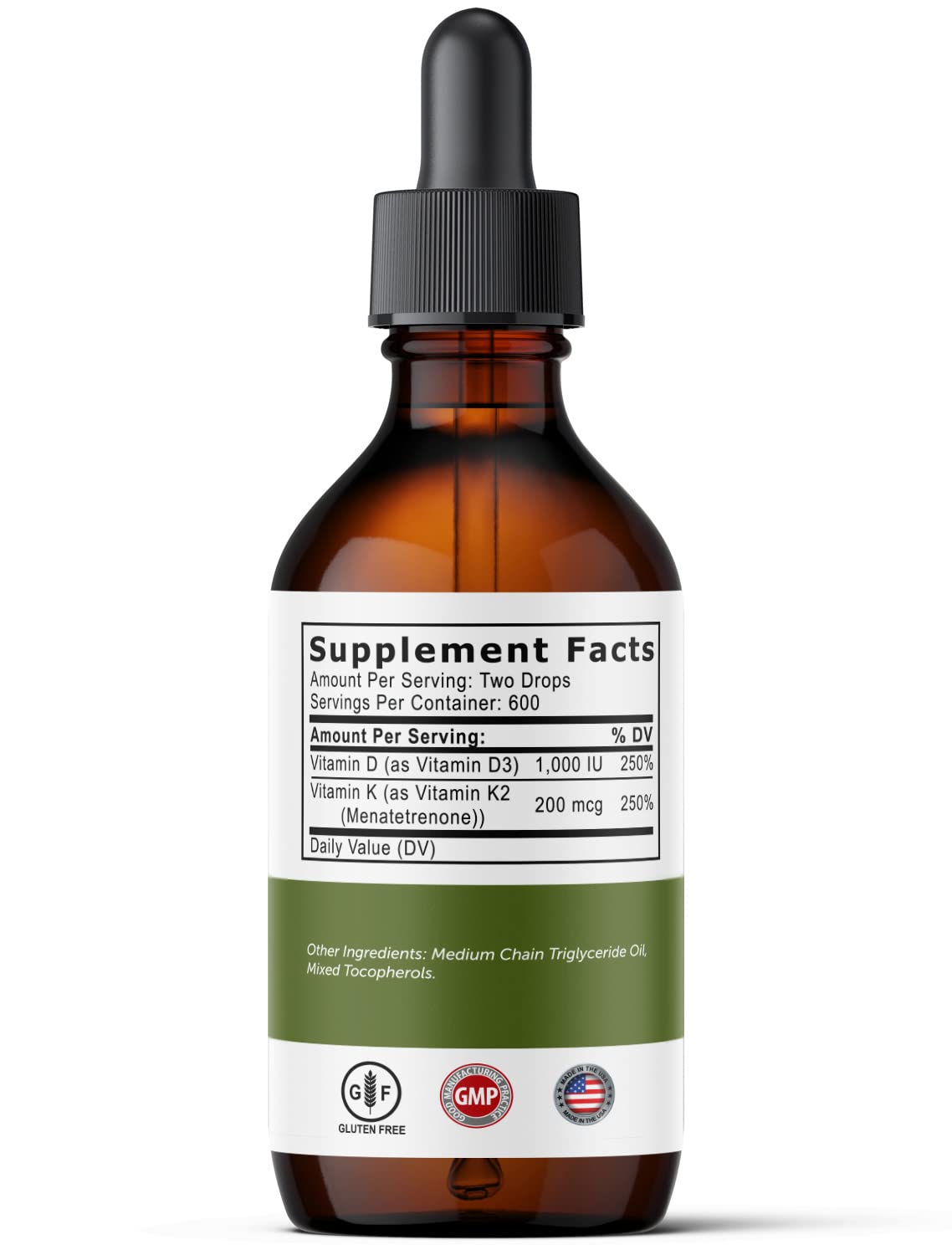 Ultra6 Nutrition Vitamin D3 & K2 Drops – Liquid D3 with K2 (USA Made, 30 ml)