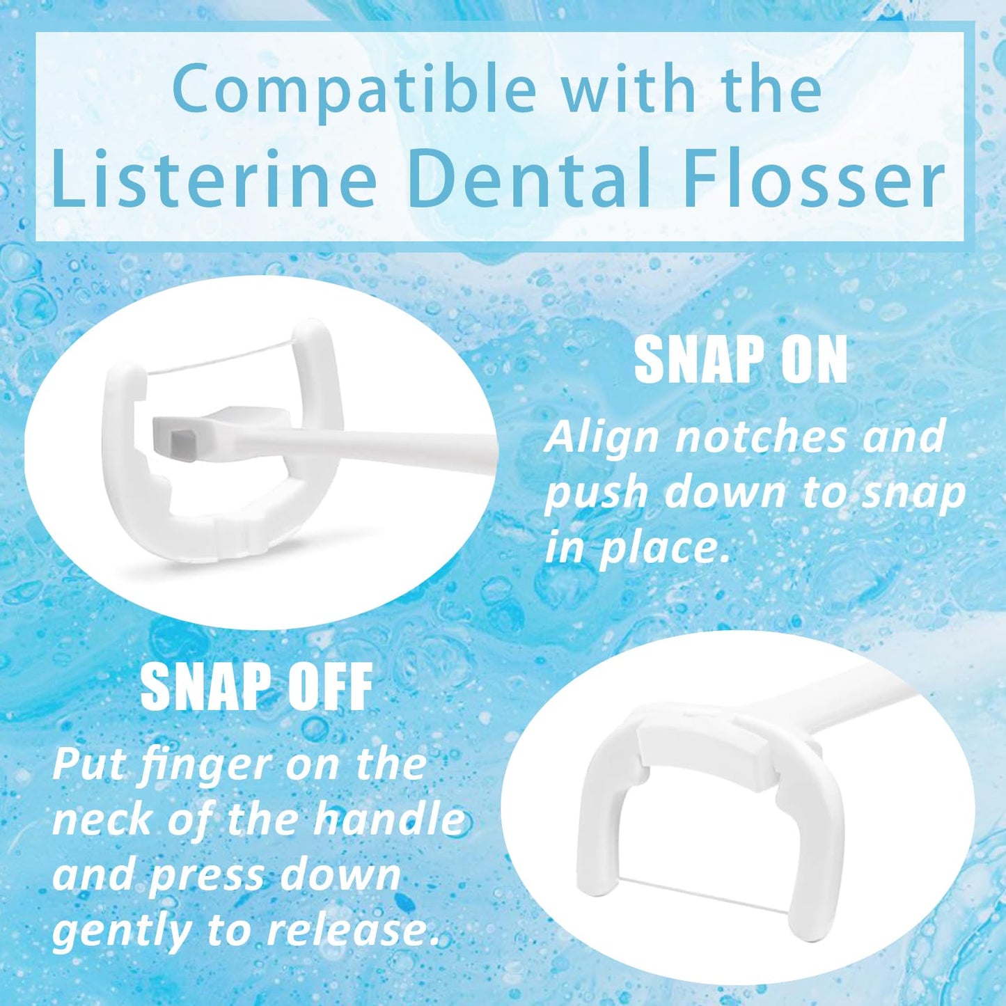Ultraclean Access Flosser Refill Heads – 110PCS Snap-On Dental Refills