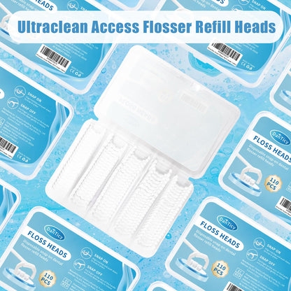 Ultraclean Access Flosser Refill Heads – 110PCS Snap-On Dental Refills