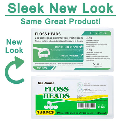 Ultraclean Flosser Refills: 130ct Heads - PFAS Free, Durable Plaque Removal