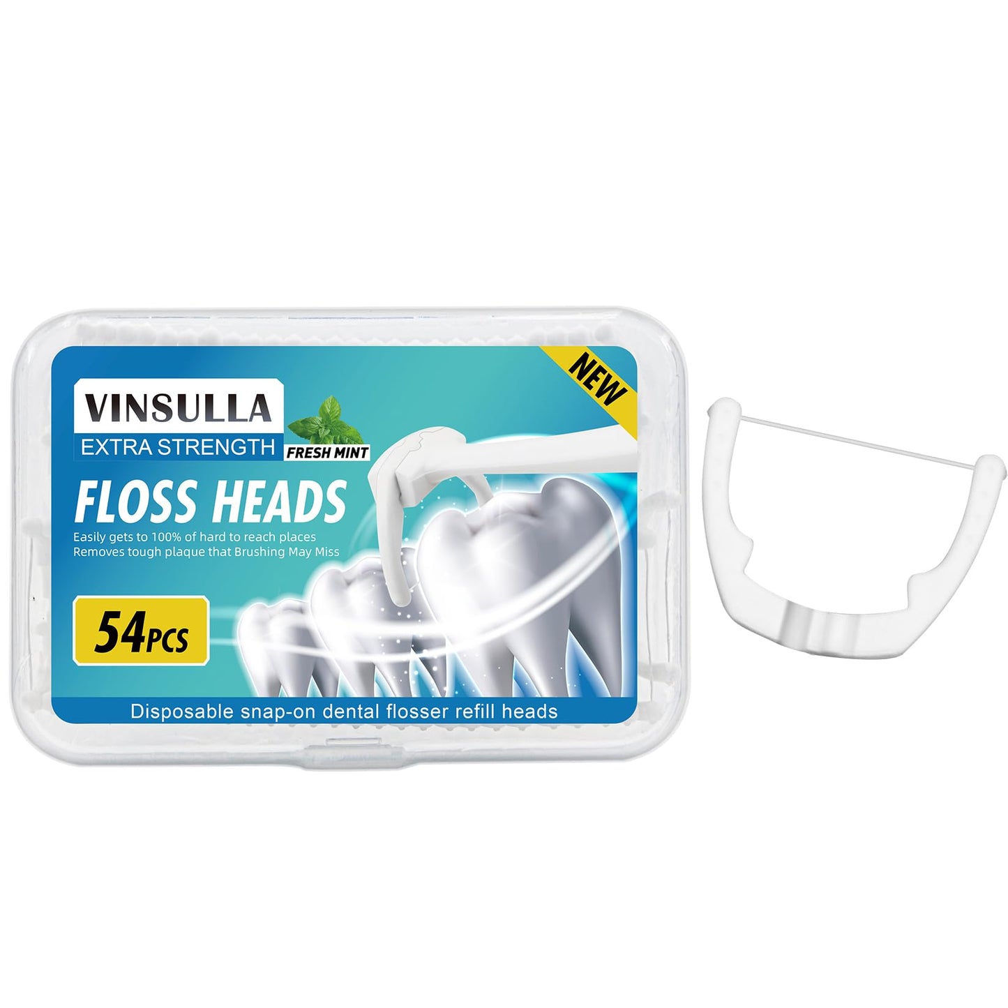 Ultraclean Access Flosser Refill Heads – Mint, 54 Count (Listerine Compatible)