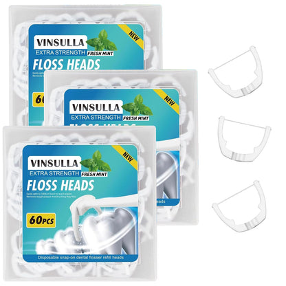 Ultraclean Access Flosser Refill Heads – Mint, 60 Count (Pack of 3) | Listerine Compatible