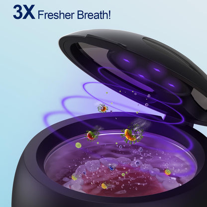 Upgraded Ultrasonic Retainer Cleaner 45kHz – Denture, Mouth Guard & Night Guard Cleaner with 200ml Cleaning Pod