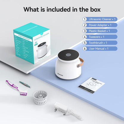 Ultrasonic Retainer Cleaner 45kHz – 3 Modes, 200ml Tank | Aligners & Mouth Guards