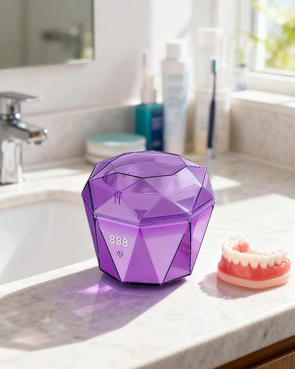 Rechargeable Ultrasonic Retainer Cleaner – 43KHz, 2x2000mAh, UV Light