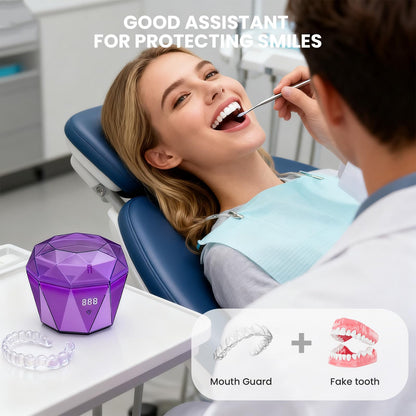 Rechargeable Ultrasonic Retainer Cleaner – 43KHz, 2x2000mAh, UV Light