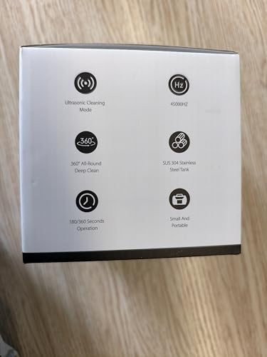 Rechargeable Ultrasonic Retainer Cleaner – 43KHz, 2x2000mAh, UV Light