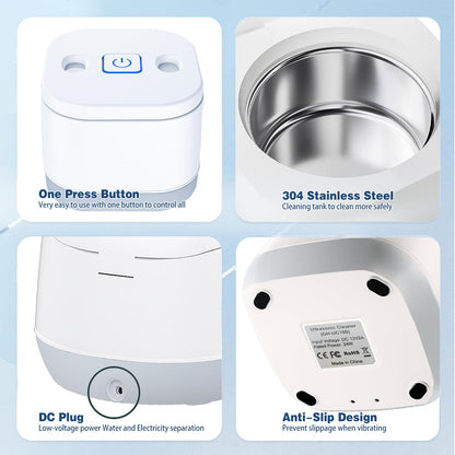 Ultrasonic U-V Retainer Cleaner – 45kHz, 200ml for Dentures & Aligners