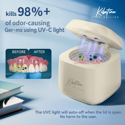 Ultrasonic Retainer Cleaner with UV Light – 45kHz Cleaning for Dentures, Aligners & Jewelry