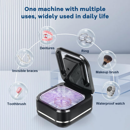 Ultrasonic Retainer Cleaner Machine | 42kHz, 28W Denture Cleaner for Night Guards, Braces, Jewelry – 180ml