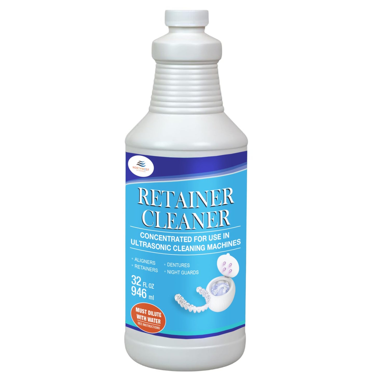 Ultrasonic Denture Cleaner – 32 oz | Removes Stains, Plaque & Odors for All Dentures