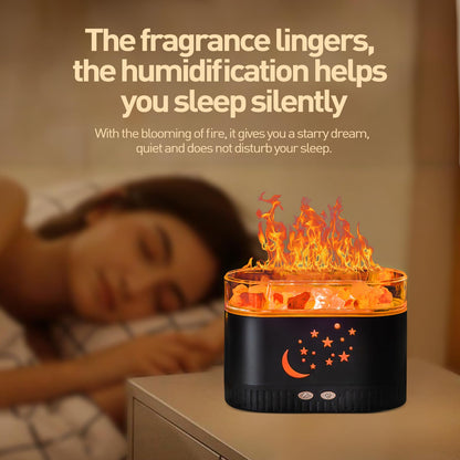 Himalayan Salt Lamp Diffuser 7-Color Flame • 200mL Humidifier & Aroma Diffuser